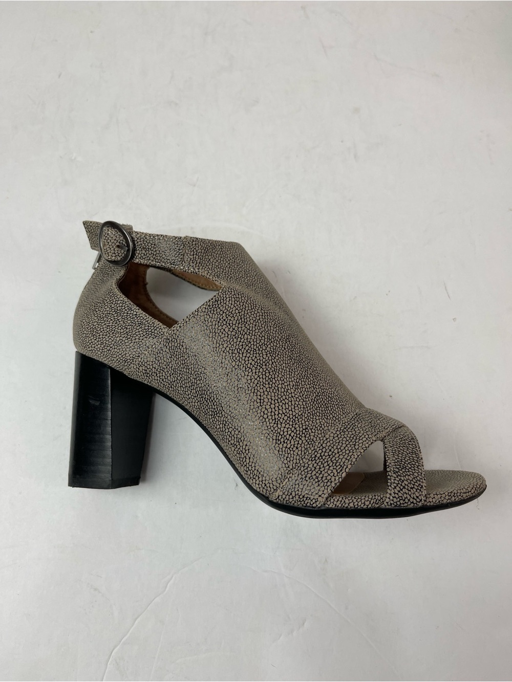 Aerosoles‎ Song Bird Bone Snake Size 7 Peep Toe Zip Back Heels Casual